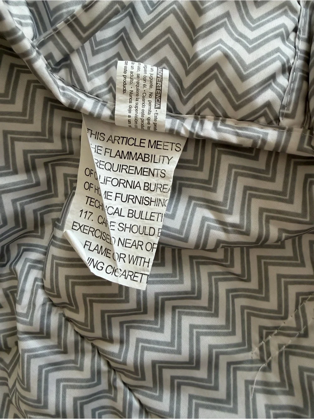 Baby Shopping Cart Cover-Gray Chevron folds into a tote bag, machine washable